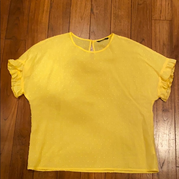 SHEIN Tops - SHEIN Spring Yellow Dot Blouse